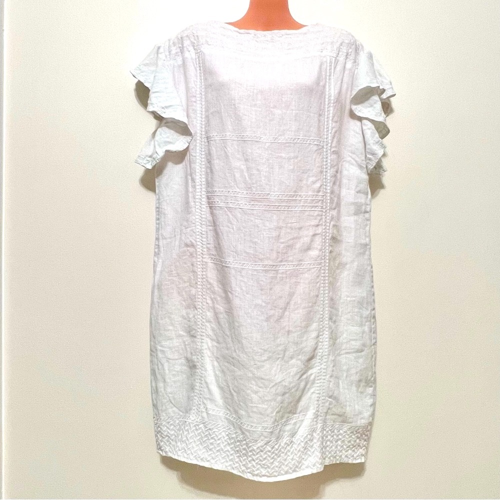 Lauren Ralph Lauren White Embroidered Linen Shift Dress Vineyard Vines Preppy